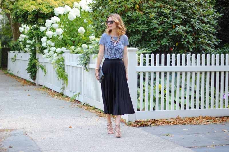 PLEATED MIDI SKIRT