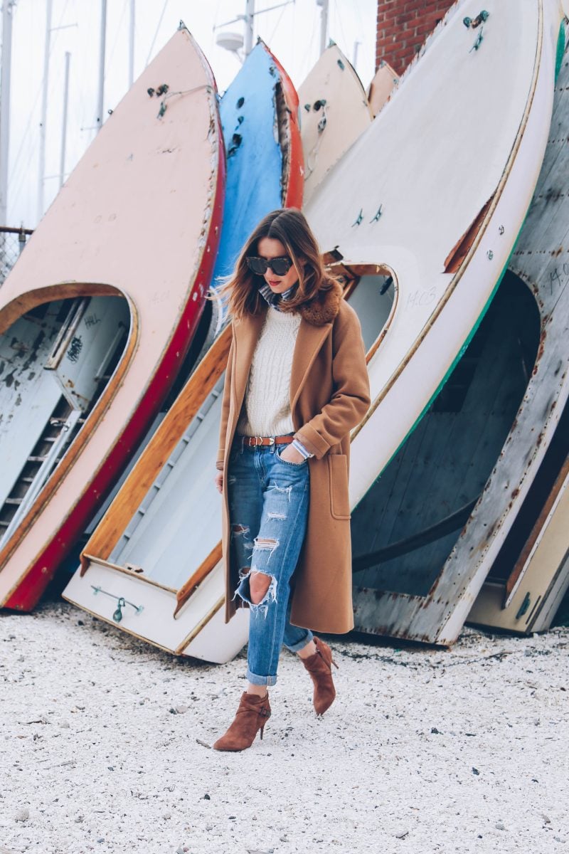 CAMEL COAT AND ANKLE BOOTS