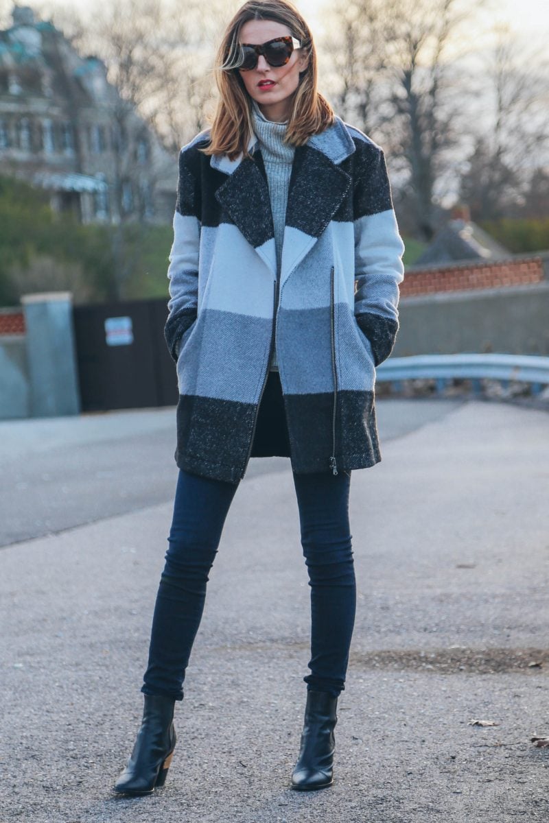 PLAID COAT AND SKINNY JEANS