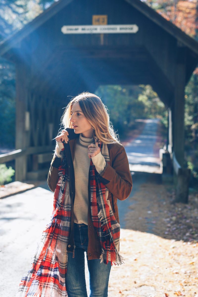Field Jacket and Plaid Scarf