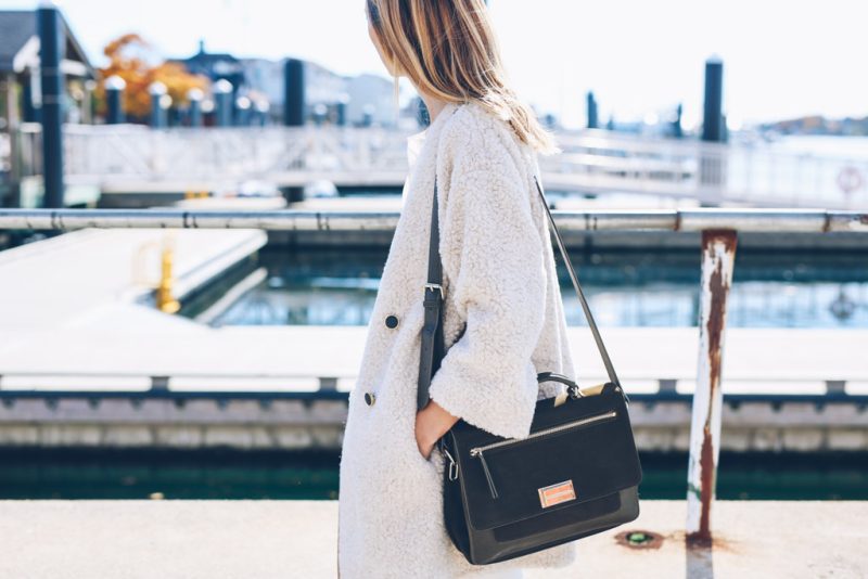 Fuzzy Cocoon Coat and Velvet Jeans